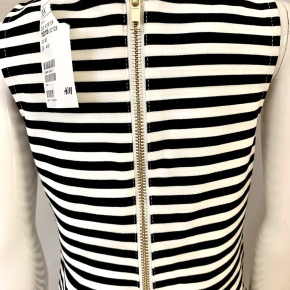 NWT H&M Ponte Knit Striped Sleeveless Dress Navy & White Summer Casual Size 4/6Y - Picture 13 of 16